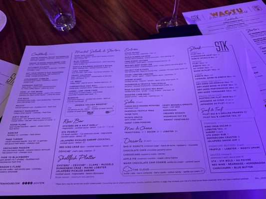 Menu photo 1 STK Steakhouse Dallas, TX Menu photo 1 STK Steakhouse Dallas, TX