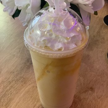 Our Place - Peach Smoothie with Whipped Cream - Coffee & Tea Near Me - Pahrump, Nevada Our Place - Peach Smoothie with Whipped Cream - Coffee & Tea Near Me - Pahrump, Nevada