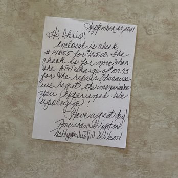American Irrigation Repair - Awesome thank you note - Irrigation Near Me - Austin, Texas