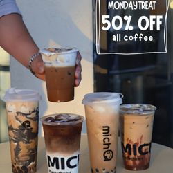 Micha Boba Tea Bar - Your Monday treat is ready!
Kick off the week with 50% OFF all coffee drinks -- only at Micha Boba Tea Bar
