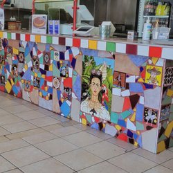 Beautiful tiled counter, which added to the Mexican ambiance.