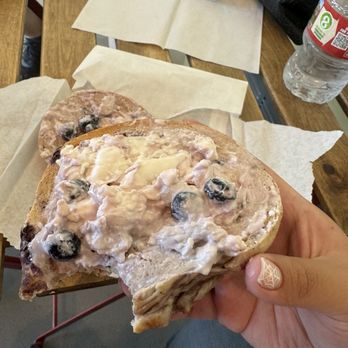 Bighorn Bagels - Blueberry bagel with seasonal blueberry lemon zest cream cheese. - Bagels Near Me - Granby, Colorado Bighorn Bagels - Blueberry bagel with seasonal blueberry lemon zest cream cheese. - Bagels Near Me - Granby, Colorado