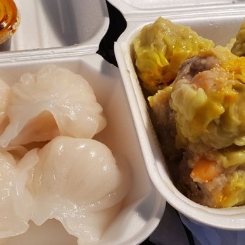 The Dim Sum - Hargow and double order of shumai. Yum! Look... I even got my chili oil sauce too! - Dim Sum Near Me - Westminster, California
