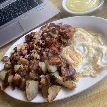 Deb's Diner - Deconstructed my request  Meatlover Benny - Breakfast & Brunch Near Me - Salem, Massachusetts