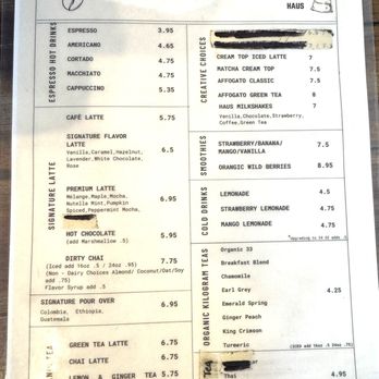 Belgium Waffle Haus - Coffee menu - Coffee & Tea Near Me - Granada Hills, California