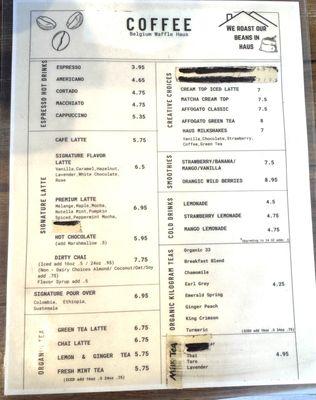 Menu photo 4 Belgium Waffle Haus Granada Hills, CA
