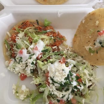 El Huarache - My Gorditas.. I couldn't decide between shredded chicken or beef and they gave me one of each - Mexican Near Me - Holland, Michigan