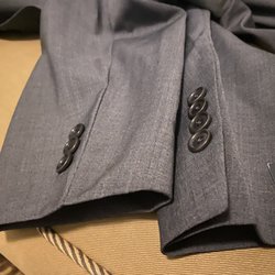 AA+ Cleaners & Alterations - Left: Altered incorrectly. Note the sewn shut placket. Right: Identical new jacket at home for comparison, not altered.