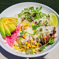 Wando River Grill - Birria Rice Bowl- Corn Pico de Gallo, Avocado, Pickled Onion, Lime, Cilantro, Cotija Cheese