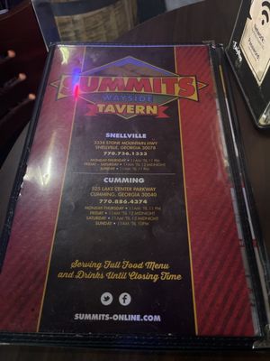 Menu photo 1 Summit's Wayside Tavern Snellville, GA Menu photo 1 Summit's Wayside Tavern Snellville, GA