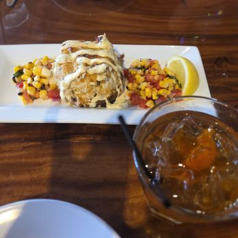 The Station House Restaurant - Old Fashioned and lump crab cake - Seafood Near Me - Lantana, Florida The Station House Restaurant - Old Fashioned and lump crab cake - Seafood Near Me - Lantana, Florida