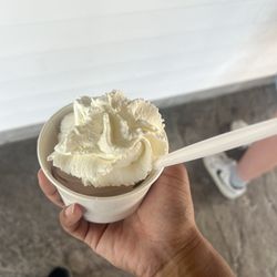 Scoops At Lakeview Lanes - Black raspberry soft serve with whipped cream