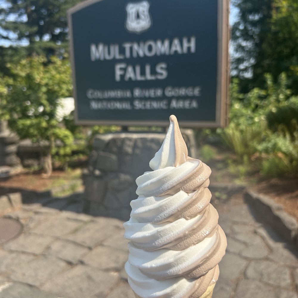 Multnomah Falls - The yummy soft serve to rewards oneself after walking 2 miles! - Hiking Near Me - Bridal Veil, Oregon Multnomah Falls - The yummy soft serve to rewards oneself after walking 2 miles! - Hiking Near Me - Bridal Veil, Oregon