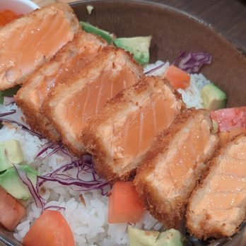 Tendon Kohaku - Salmon katsu - Japanese Near Me - Bellevue, Washington Tendon Kohaku - Salmon katsu - Japanese Near Me - Bellevue, Washington