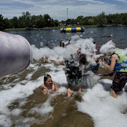 The foam party at the lake