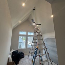 High ceiling fan installation