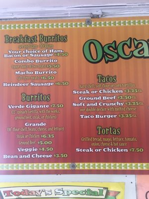 Menu photo 4 Oscar's Taco Grande Anchorage, AK