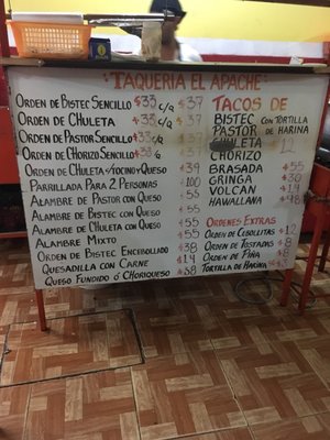 Menu photo 1 Taqueria El Apache Morelia, MIC