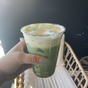Work in Progress - Iced matcha with sea salt foam - Wine Bars Near Me - Costa Mesa, California Work in Progress - Iced matcha with sea salt foam - Wine Bars Near Me - Costa Mesa, California