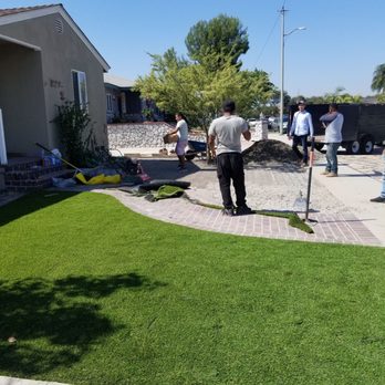 Better Green Scapes - First side already done. - Artificial Turf Near Me