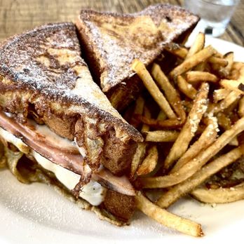 Sunny's Cafe - Front view: Monte Cristo Sandwich with Parm fries - Breakfast & Brunch Near Me - Rancho Cucamonga, California Sunny's Cafe - Front view: Monte Cristo Sandwich with Parm fries - Breakfast & Brunch Near Me - Rancho Cucamonga, California