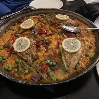 Solera Bar & Tasting Room - Seafood Paella (choose between I think swordfish or black drum as your fish) - Tapas Bars Near Me - Baton Rouge, Louisiana