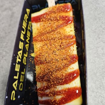 Paleta Planeta - Mango popsicle with Tajin and chamoy - Desserts Near Me - San Jose, California Paleta Planeta - Mango popsicle with Tajin and chamoy - Desserts Near Me - San Jose, California