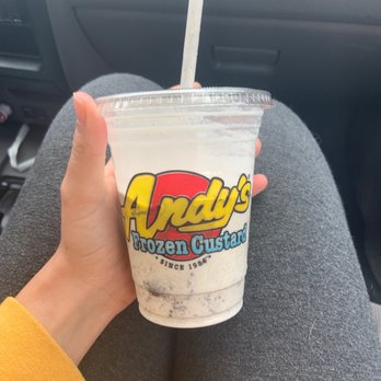 Andy's Frozen Custard - Vanilla shake + Oreos = - Desserts Near Me - Pflugerville, Texas Andy's Frozen Custard - Vanilla shake + Oreos = - Desserts Near Me - Pflugerville, Texas