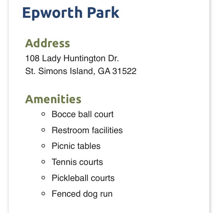 Epworth Park, St. Simons Island Roadtrippers