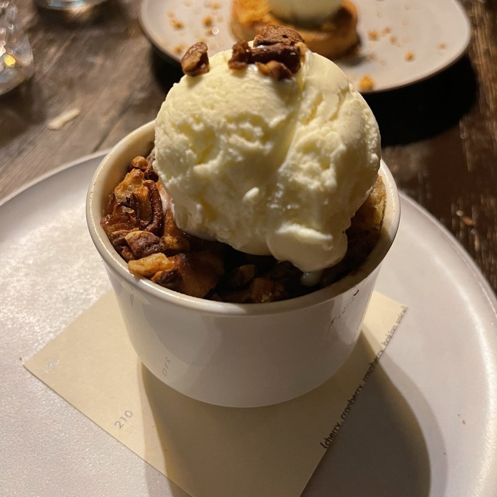 Sovana Bistro - *** THE BEST!!! CINNAMON ROLL BREAD PUDDING philly cream cheese gelato, whiskey soaked pecan crumble - Mediterranean Near Me - East Marlborough, Pennsylvania Sovana Bistro - *** THE BEST!!! CINNAMON ROLL BREAD PUDDING philly cream cheese gelato, whiskey soaked pecan crumble - Mediterranean Near Me - East Marlborough, Pennsylvania