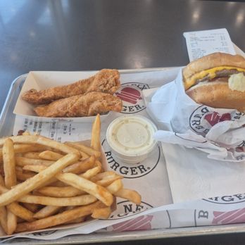 Nexx Burger - Burger combo and two piece tenders. Tenders were a little small but tasted good. - Burgers Near Me - Santa Ana, California Nexx Burger - Burger combo and two piece tenders. Tenders were a little small but tasted good. - Burgers Near Me - Santa Ana, California