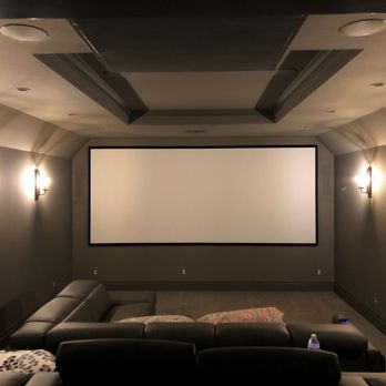 Media Room With 2 35 Wide Screen Tray Ceiling Yelp