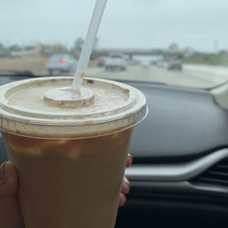 Iced horchata latte with oat milk