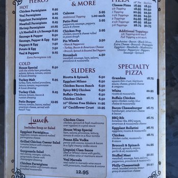 Patio Italian Kitchen - the menu for the restaurant - Pizza Near Me - Saint James, New York Patio Italian Kitchen - the menu for the restaurant - Pizza Near Me - Saint James, New York
