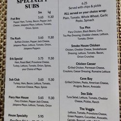 Schock’s Sub Hub - Menu 2nd Page
