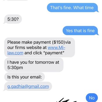 Mj Law - In response to his comment saying he doesn't charge $150 for a consultation - Immigration Law Near Me - San Jose, California Mj Law - In response to his comment saying he doesn't charge $150 for a consultation - Immigration Law Near Me - San Jose, California