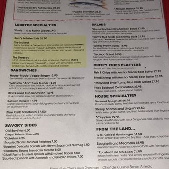 Sam's Chowder House - Menu 12/18 - Seafood Near Me - Half Moon Bay, California Sam's Chowder House - Menu 12/18 - Seafood Near Me - Half Moon Bay, California