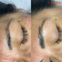 HAZY Brows & Lashes - Brow lamination before/ after