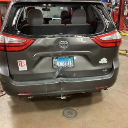 Mavis smashed up our van. Over $12,000.00 in damage.