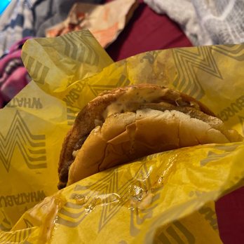 Whataburger - Should have known especially how the bun is all squished - Burgers Near Me - Lake Worth, Texas