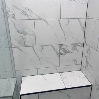 Floors by JC - Marble tile bench - Flooring Near Me Floors by JC - Marble tile bench - Flooring Near Me