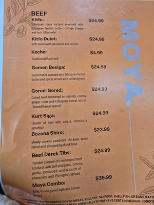 Menu photo 4 Moya Ethiopian Restaurant & Coffee Seattle, WA Menu photo 4 Moya Ethiopian Restaurant & Coffee Seattle, WA