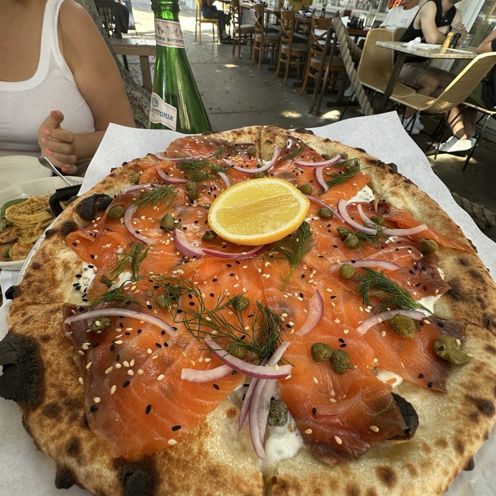 Great White - salmon pizza - New American Near Me - Los Angeles, California Great White - salmon pizza - New American Near Me - Los Angeles, California
