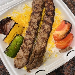 Photo of Sorrento Grill - Herndon, VA, United States. ground beef kabob (kubideh)