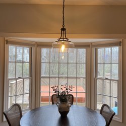 DR Handy Services - New chandelier installation from scratch centered to table