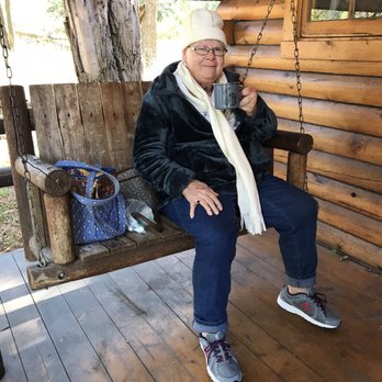 Koa Kampgrounds - Enjoying coffee on Kabin 1 swing. Chilly morning! - Campgrounds Near Me - Mount Shasta, California Koa Kampgrounds - Enjoying coffee on Kabin 1 swing. Chilly morning! - Campgrounds Near Me - Mount Shasta, California