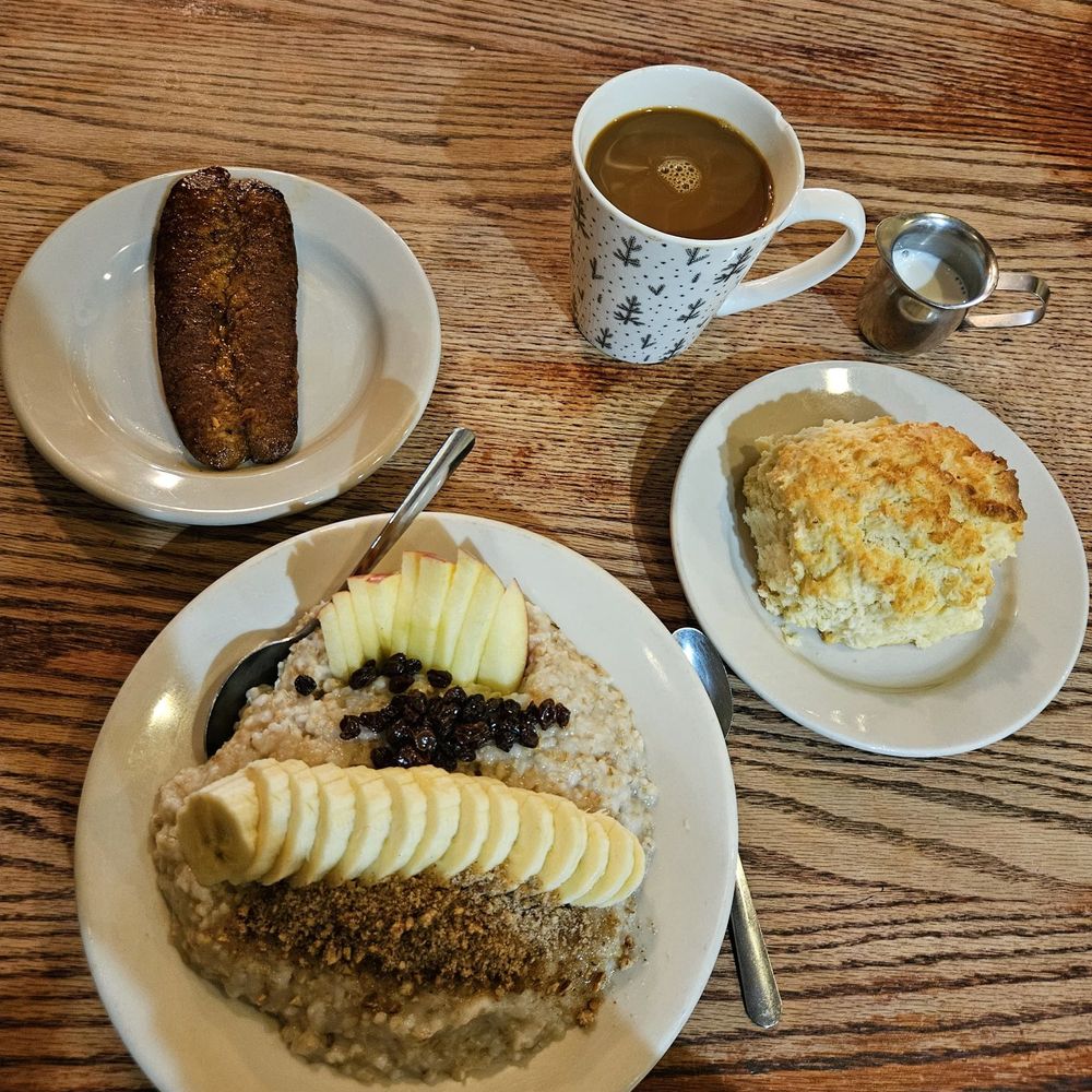 Lucile's Creole Cafe - Lucy's Oatmeal, hot Louisiana sausage and House Biscuit - Cajun/Creole Near Me - Denver, Colorado