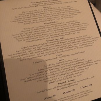 Gary Danko - Menu - New American Near Me - San Francisco, California