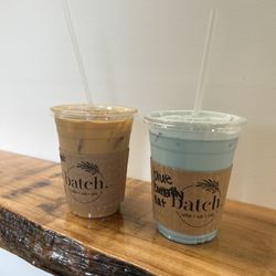 Batch. Pt. Pleasant - Caramel iced coffee and blue butterfly drink