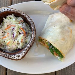 Ed's Mudville Grill - Buffalo Chicken Wrap with Cole Slaw side